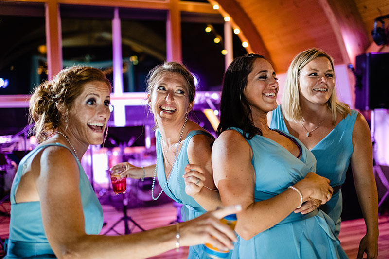 Dancing Bridesmaids at a connecticut wedding reception.