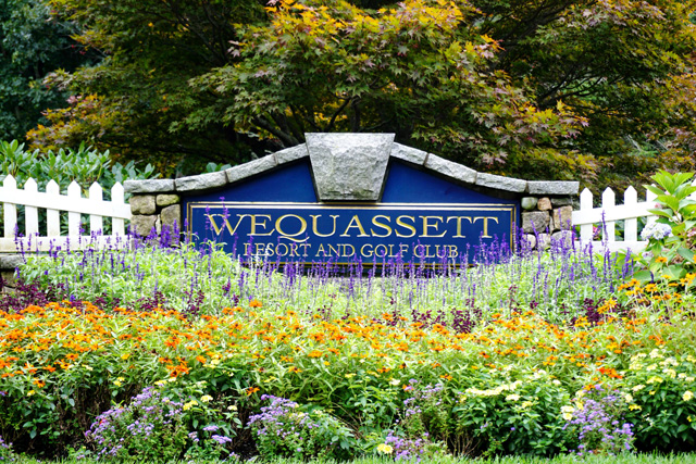 Wequassett Resort Sign at the entrance of the wedding venue