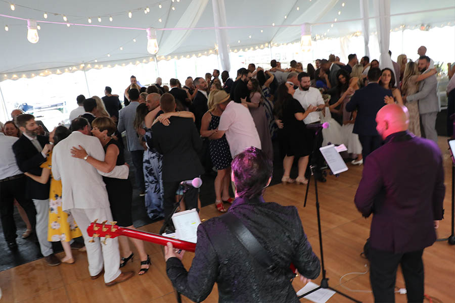 A full dance floor as Boston Premier performs at the wedding.
