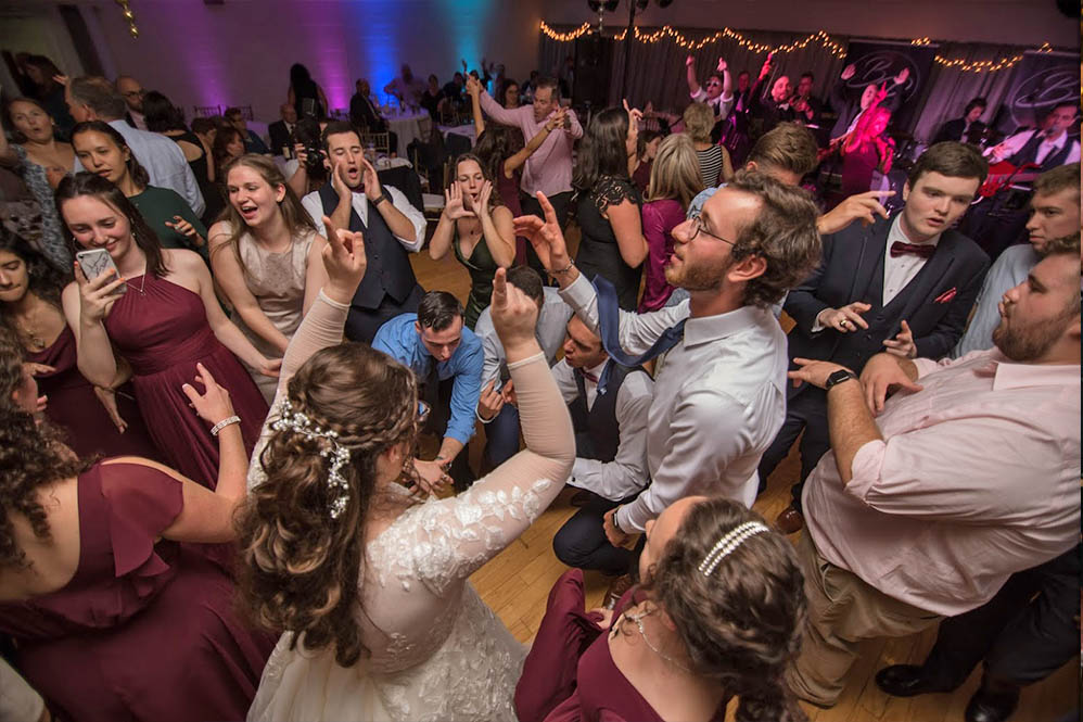 The couple dancing at their wedding to the music of a Boston Wedding Band