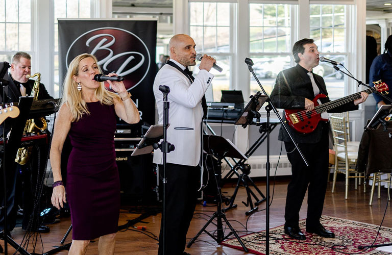 Boston Premier Band performing a wedding at a Connecticut Country Club.