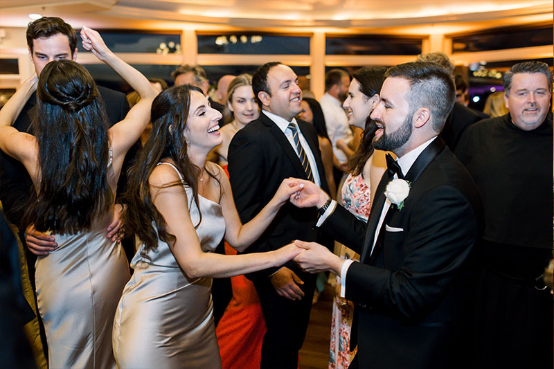 Guests dance to the music of Boston Premier