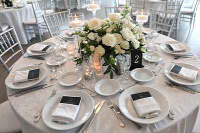 A beautiful table at a Newport wedding reception.