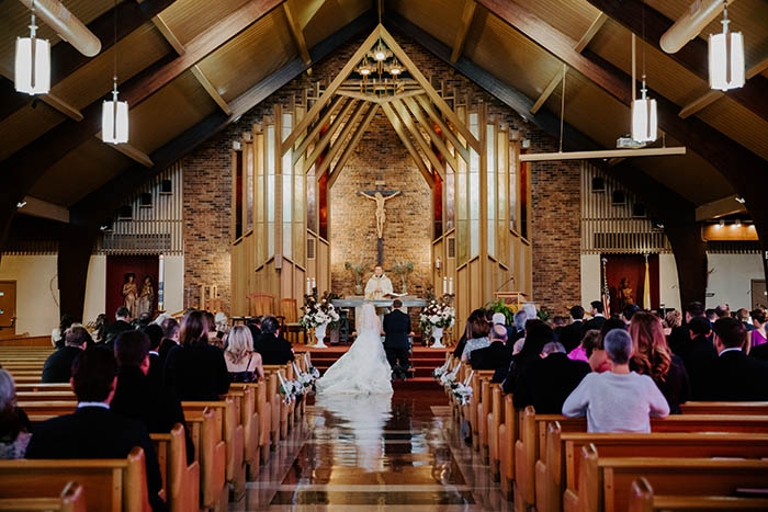 A photo f their ceremony at a local newport church.