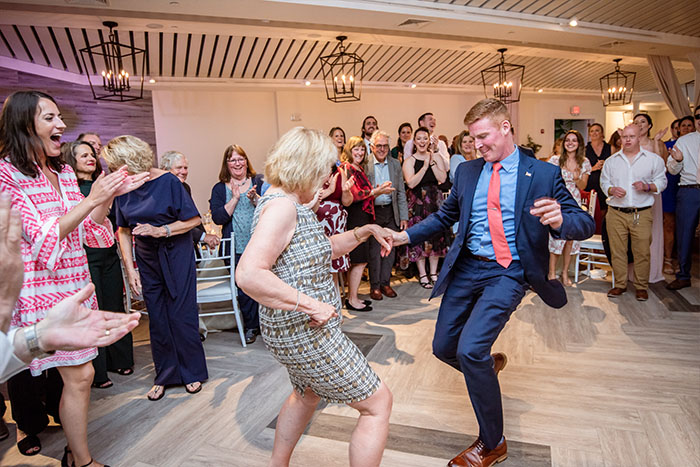 Guests dance to the music of the band