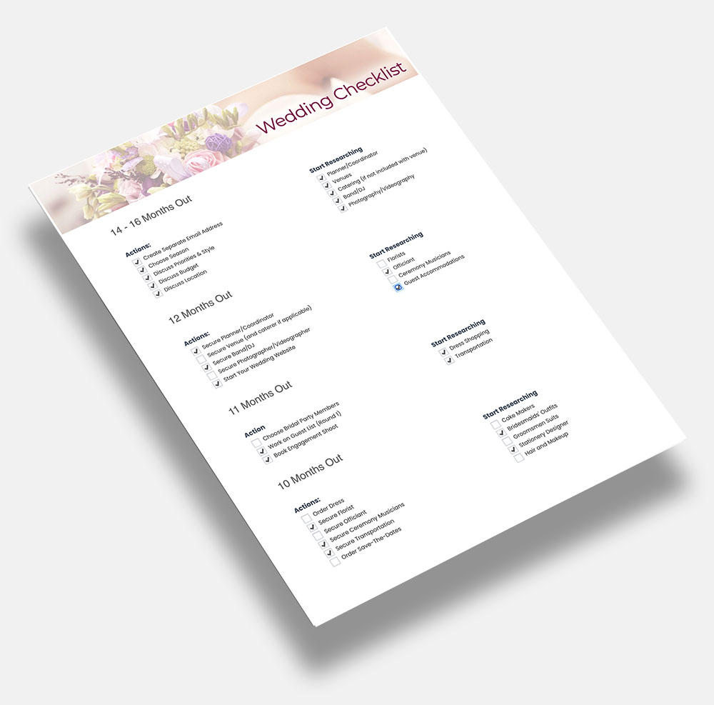 Digital Wedding Checklist